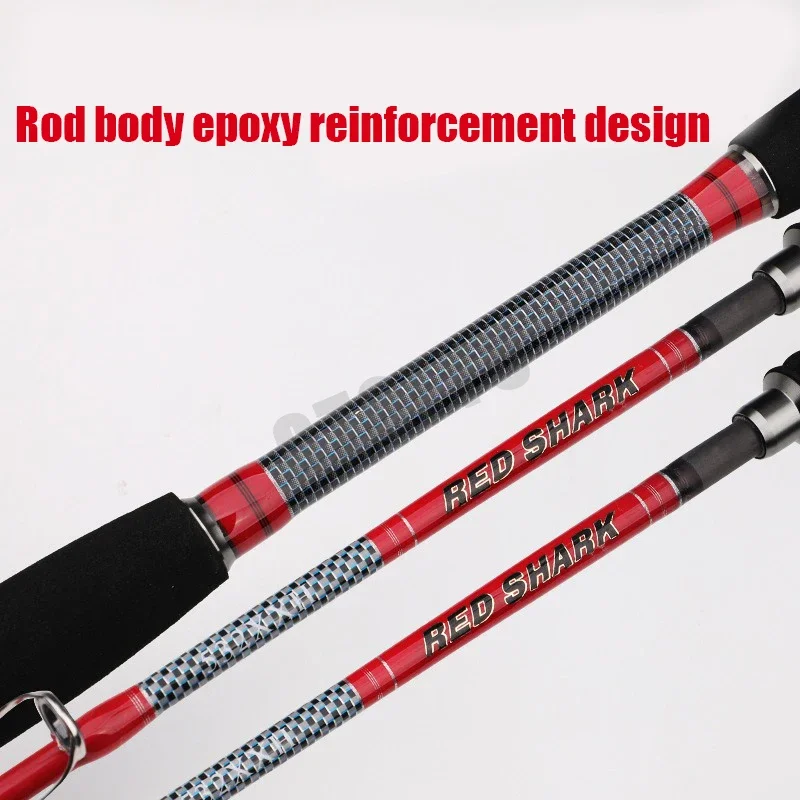 Caña de pescar de barco de fibra de carbono giratoria de fundición en alta mar de agua salada de 1,6 M, 2 piezas, caña de pescar de viaje portátil, caña de Surf de viaje - imagen 4