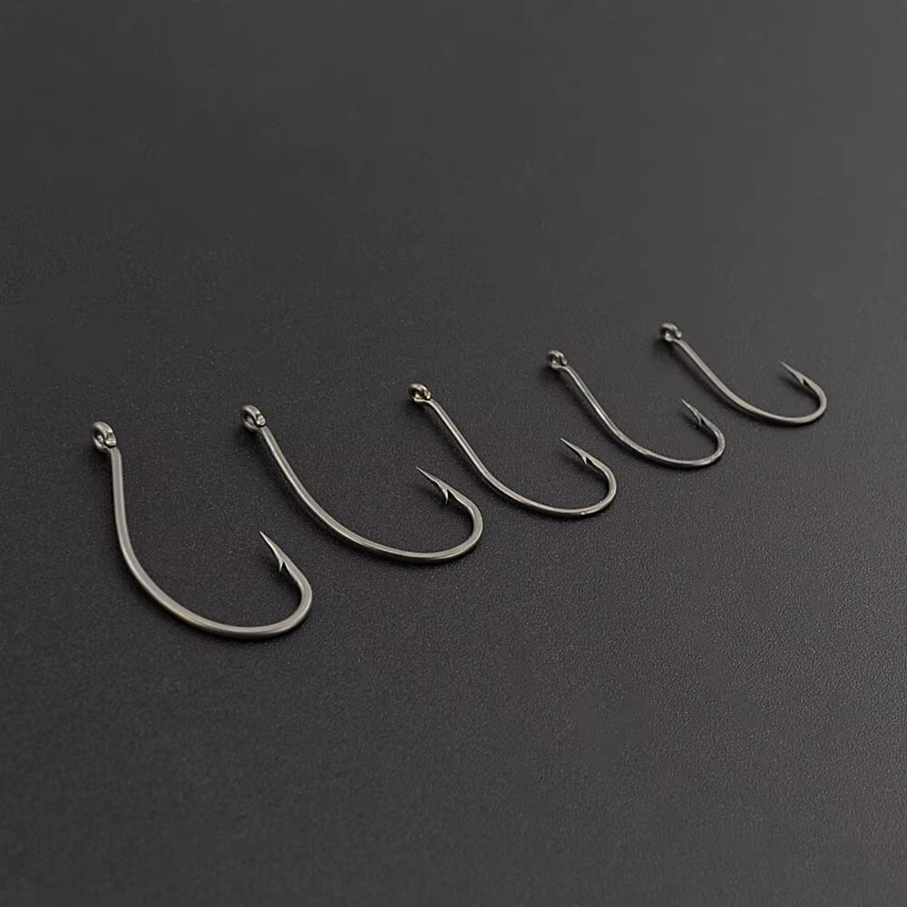Hirisi 50 Uds. Ganchos de púas revestidos de acero de alto carbono, ganchos de pesca para carpa, paquete de accesorios 8015 - imagen 4
