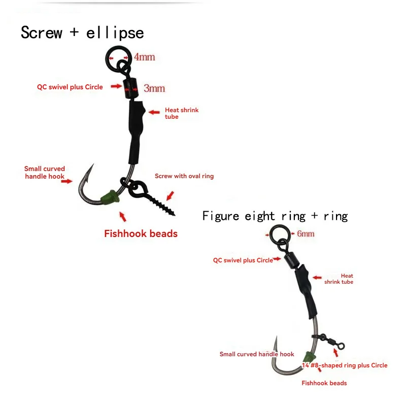 Aparejos Ronnie Rig para carpa – Anzuelos montados con púas - imagen 2
