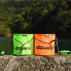 Equipo de pesca tipo cubo de tres colores, ranura de cubo, cubo de pescado, herramientas de pesca al aire libre resistentes a la presión y al desgaste