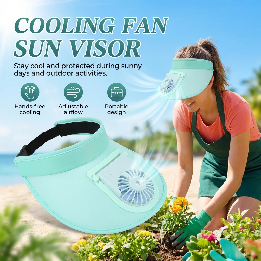 Sombrero ventilador recargable para pesca – Ala ancha UV - imagen 2