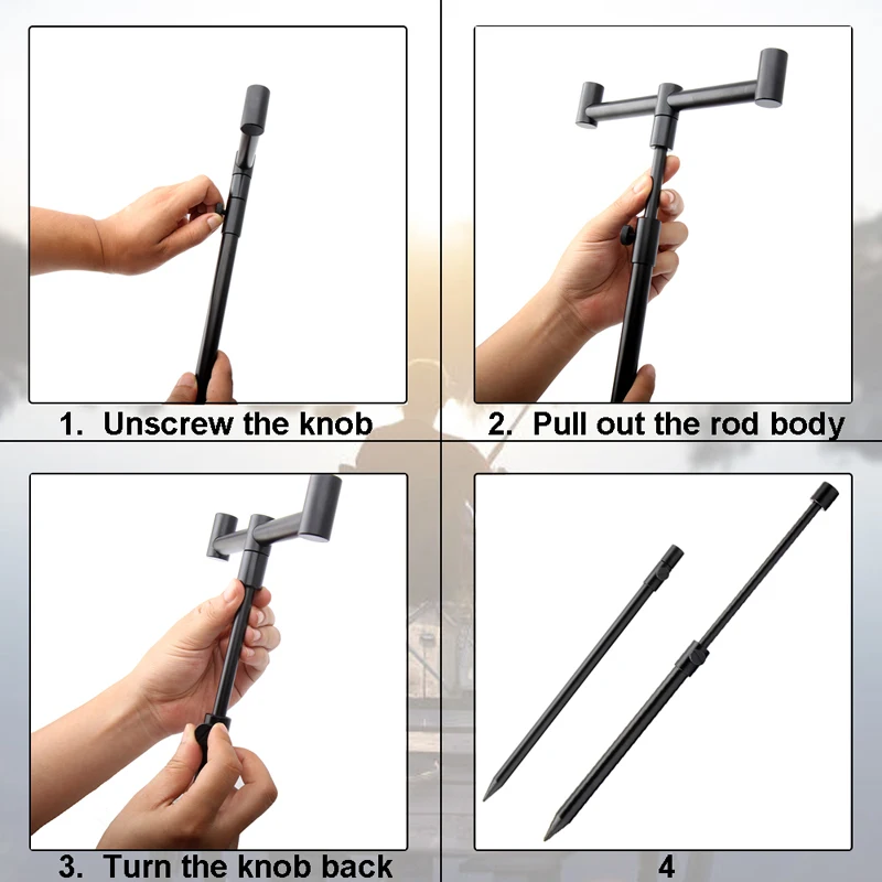 Desatornille la perilla y saca el cuerpo de la barra para un ensamblaje de la barra fácil