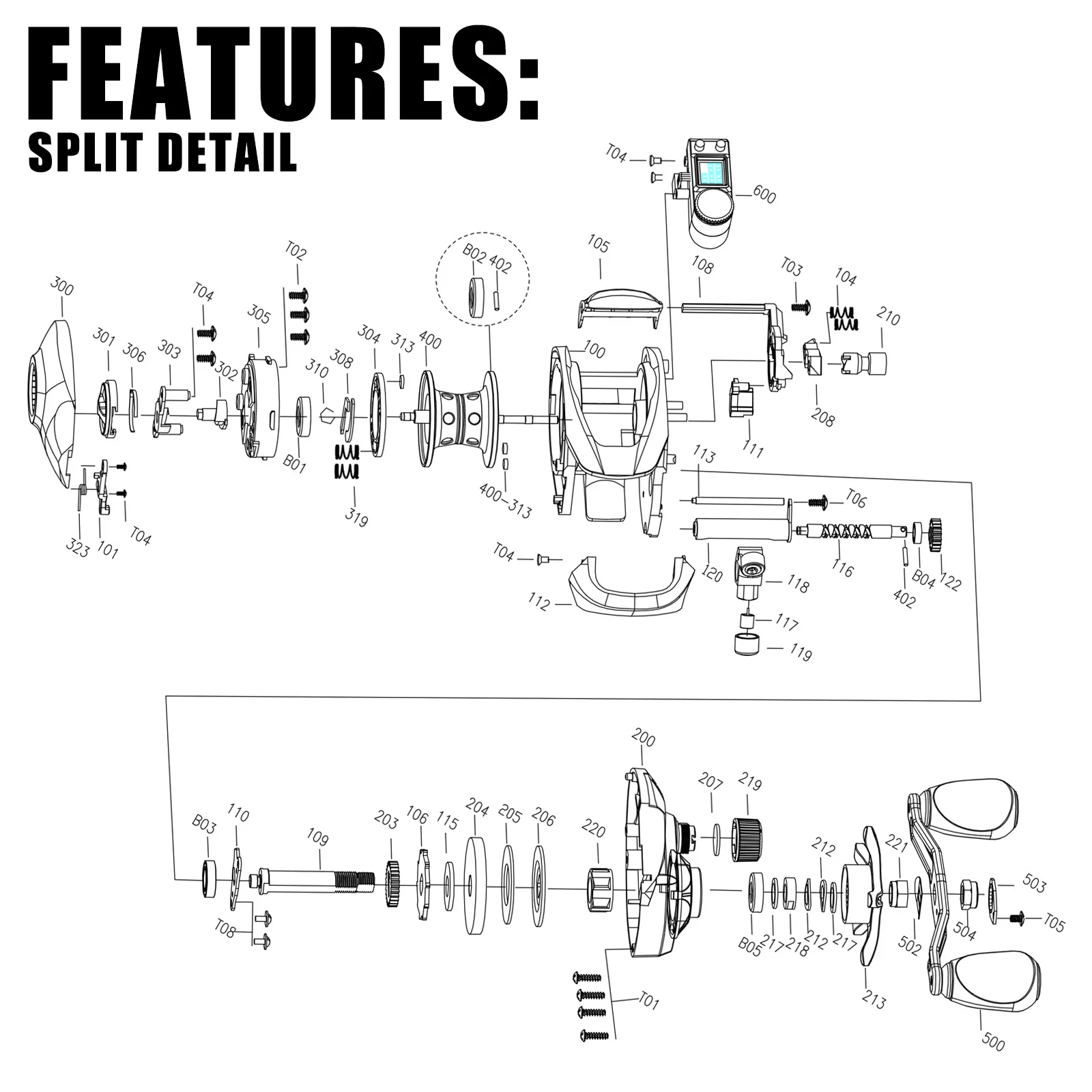 Carrete de pesca electrónico con pantalla Led, Baitcasting carrete de pesca de alta velocidad, 7,2: 1, 10kg, impermeable, tambor de fundición de agua salada, Moulinet - imagen 4