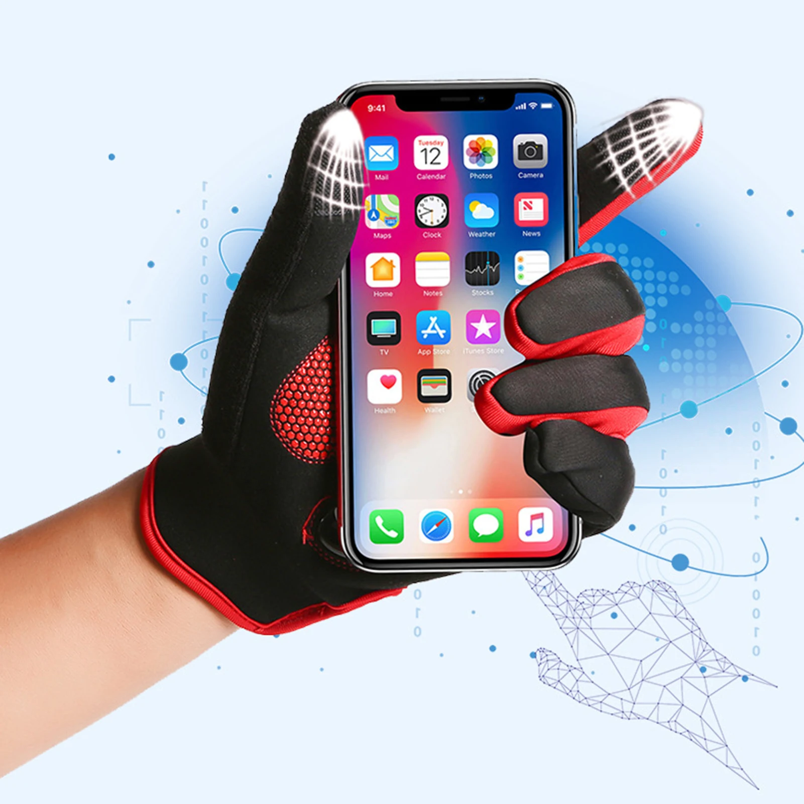 Guantes cálidos para ciclismo de invierno, manoplas de felpa gruesas con diseño de bloqueo de Color a la moda, guantes deportivos a prueba de viento para exteriores para ciclismo - imagen 5
