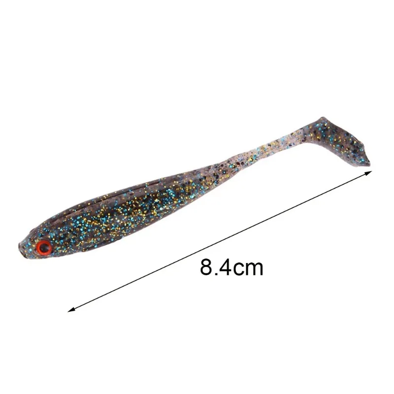 Señuelo Minnow vinilo 8,4 cm ojos 3D pintados a mano cola en T - imagen 2