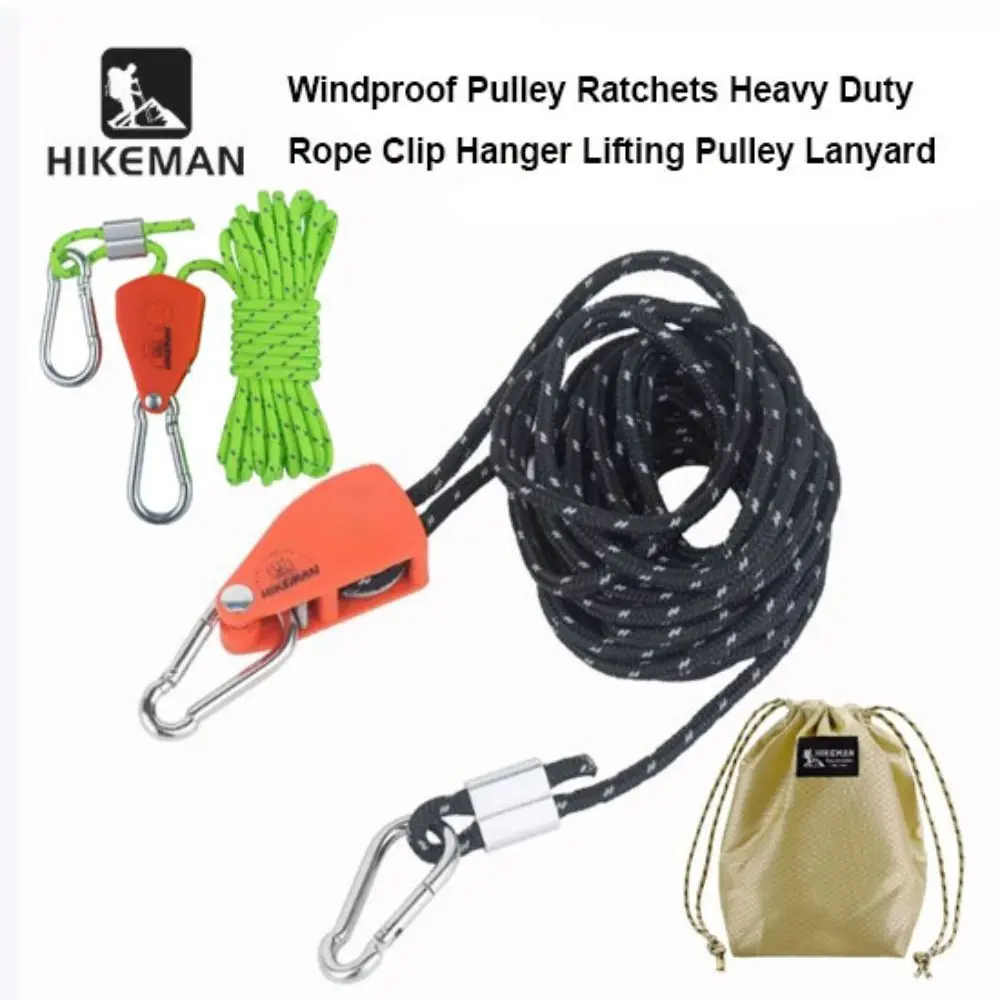 Nuevos trinquetes de polea multicolores a prueba de viento, colgador de Clip de cuerda resistente para exteriores de 4mm x 4 metros con bolsa de almacenamiento, correa de amarre - imagen 4