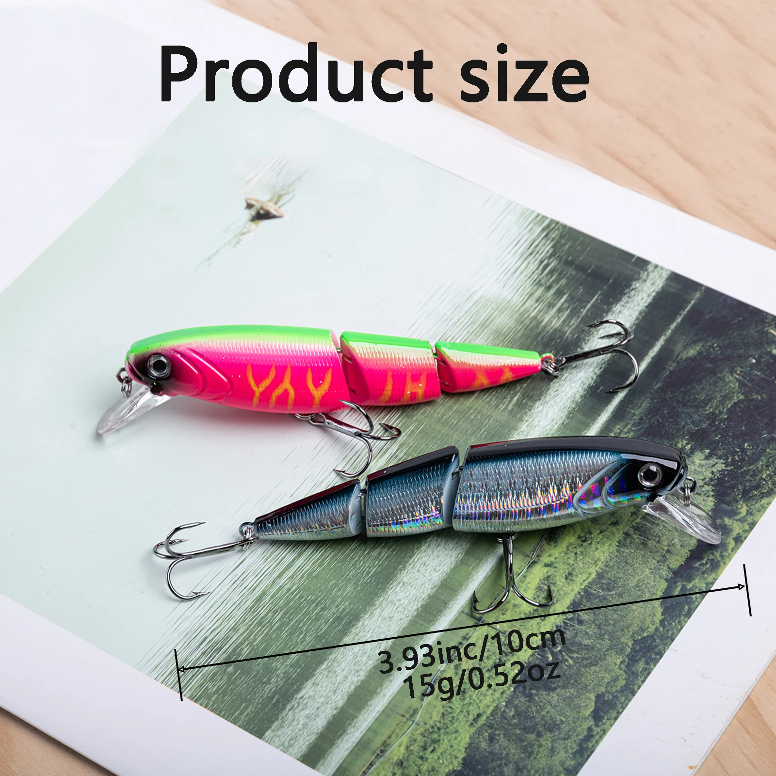 2025 nuevo 5 unids/lote cebo Minnow 10cm 15g señuelo duro Artificial de hundimiento lento Crankbait con anzuelo triple para pesca de fundición larga - imagen 2
