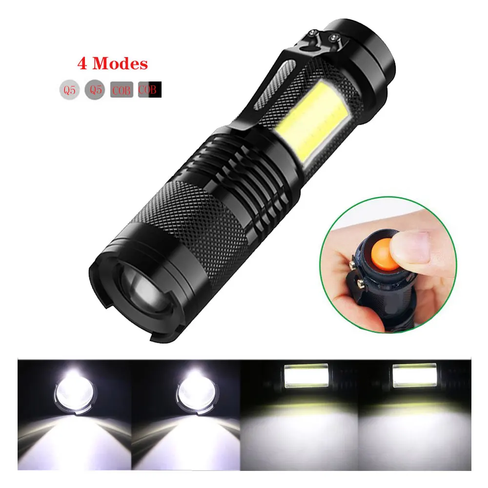 Linterna LED 380LM Portátil con Zoom para Pesca - imagen 5