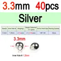 3.3mm Silver 40pcs