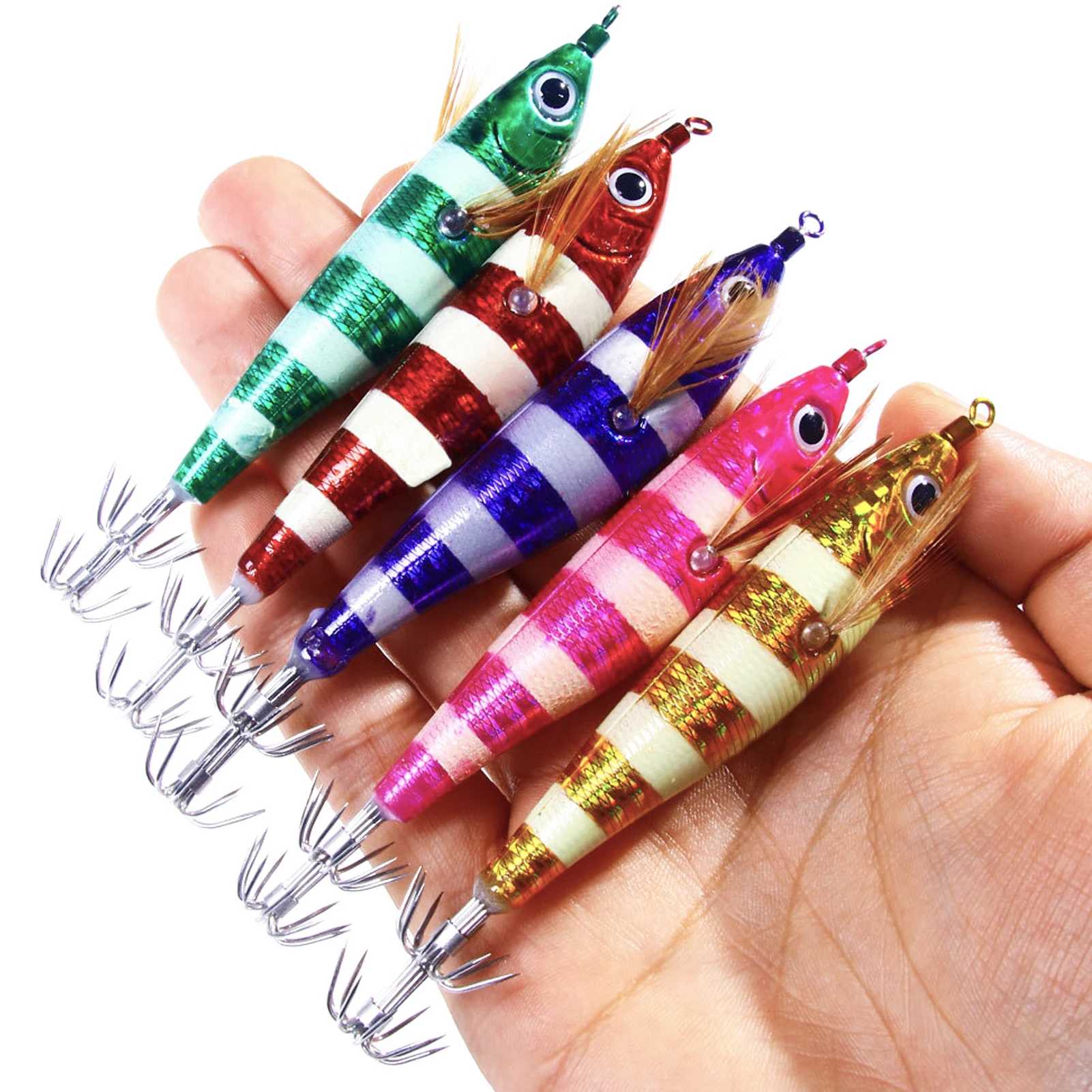 Señuelo calamar 9,5g jig head anzuelo mar sepia artificial tipo camarón - imagen 2
