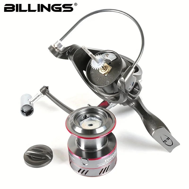 BILLINGS YO Serie 2000-6000, relación de transmisión 5,2: 1, arrastre máximo de 26LB, carrete poco profundo, carrete de pesca giratorio, para agua dulce y salada - imagen 4