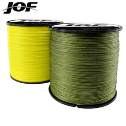 JOF-sedal trenzado de PE de 4 hebras, multifilamento duradero de 100M, 0,11-0,50mm, seda cruda, pesca en mar, Río/Carpa salvaje, 10-80 Lbs de playa
