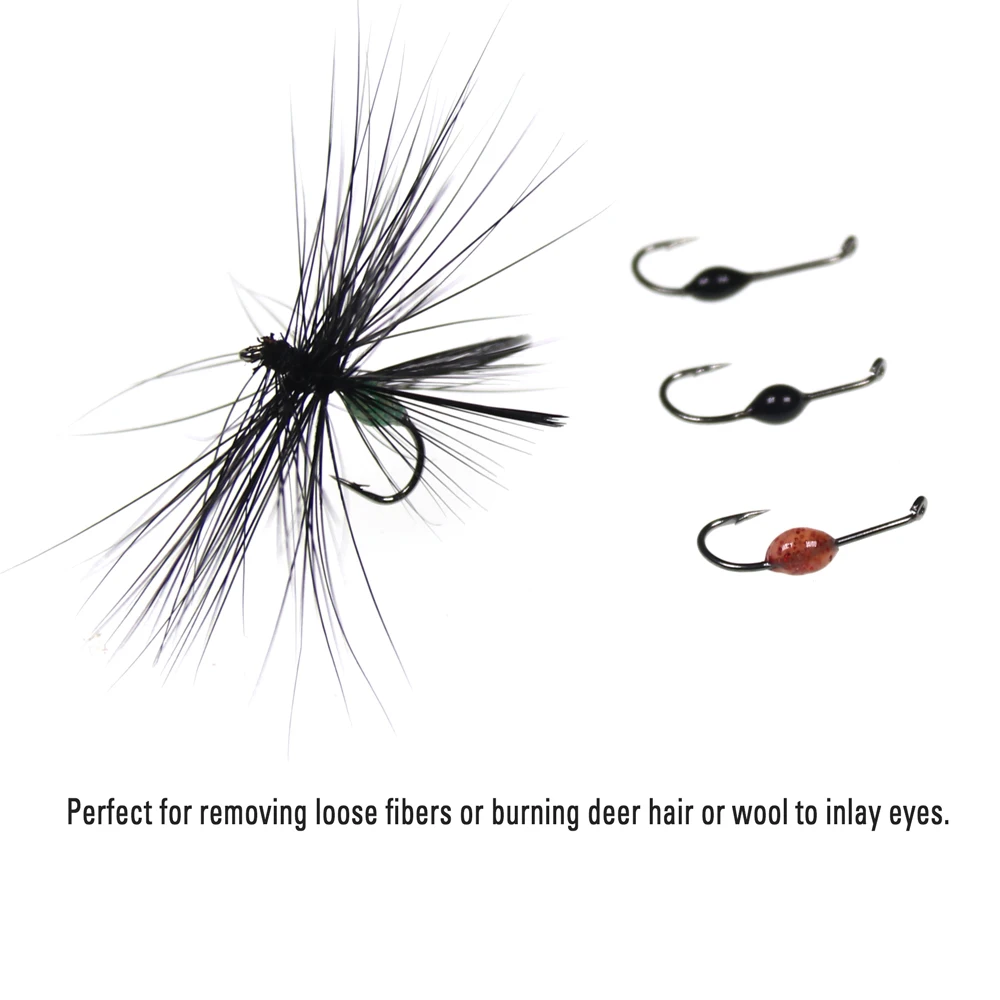 Wifreo herramienta de calentamiento de resina, herramienta de cauterización para atar moscas, hormigas de huevo, eliminación de fibras sueltas, lana de Deerhair ardiente para incrustar ojos - imagen 5