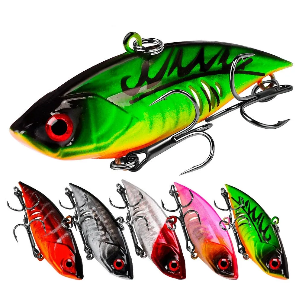 1 Uds Wobblers duros 6,5 cm 11g plástico VIB Señuelos de pesca cebo Artificial 6 #   Anzuelos triples, aparejos Crankbait que se hunden, tiro largo - imagen 2