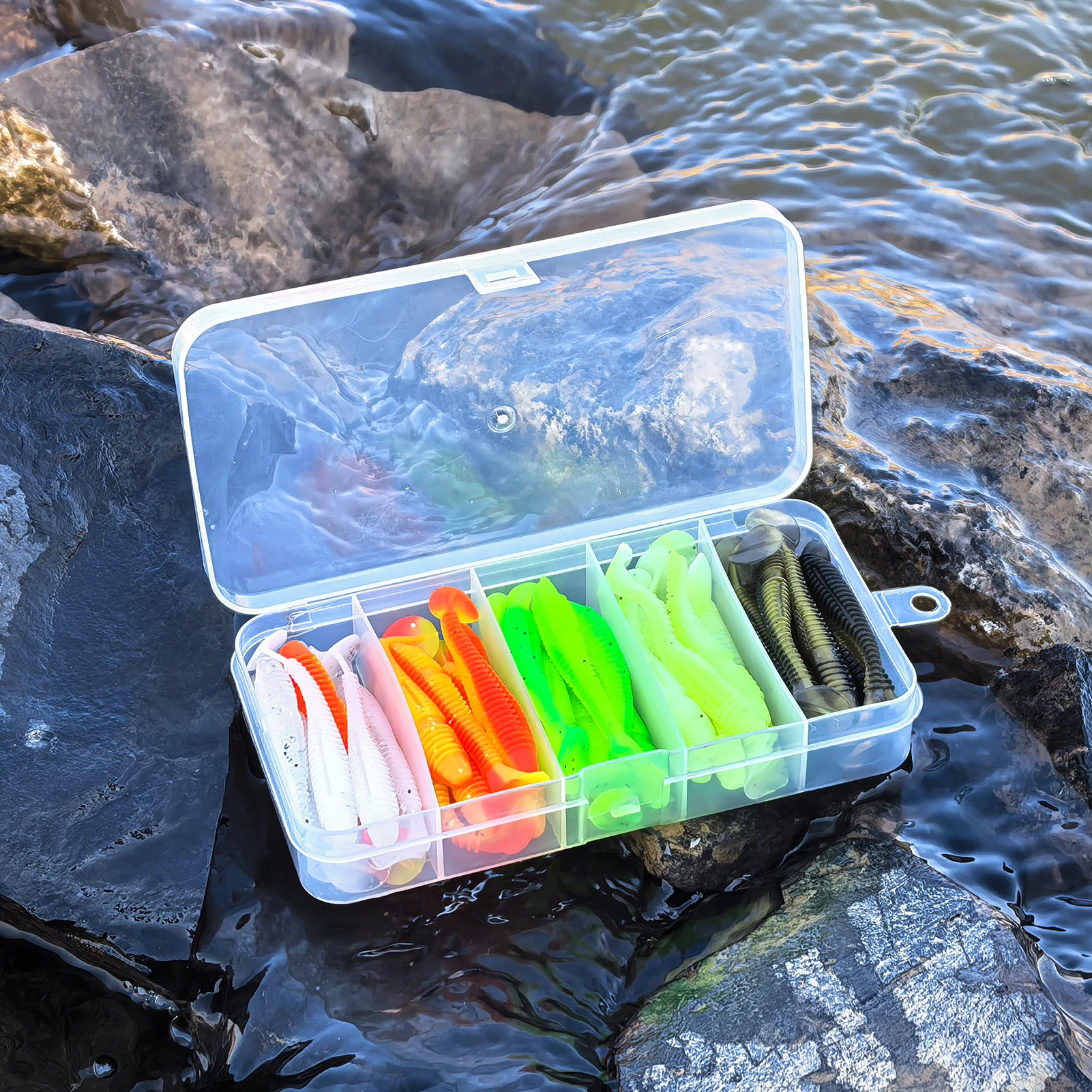 Kit señuelos vinilo cola en T Free Fisher para trucha y lubina - imagen 4
