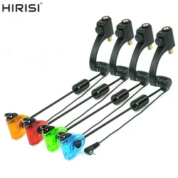 Hirisi LED Swingers de pesca de carpa con conector de cambio rápido indicadores de alarma de mordida LED de 4 colores y peso ajustable B2045