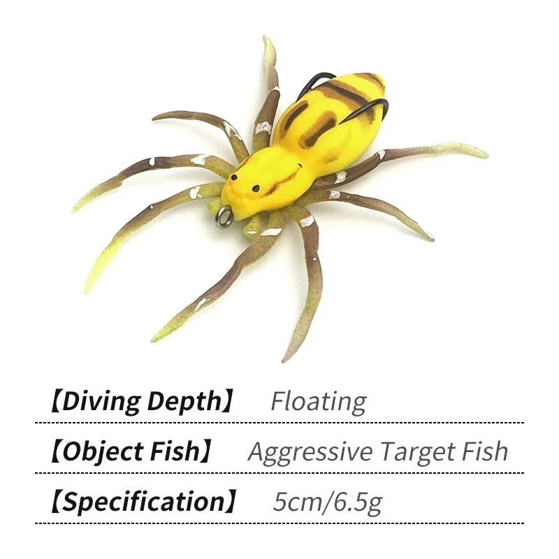 1 Uds cebo suave de araña 5cm/6,5g cebo de silicona señuelos blandos artificiales señuelo de pesca sin malezas con diseño realista - imagen 4