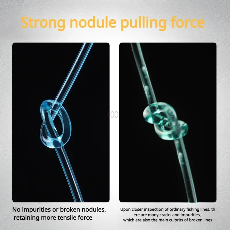 Línea de nailon de tiro largo de 220 metros, caña de pescar de mar transparente, accesorios de pesca de agua salada, dorado, Amarillo, Azul lago - imagen 4