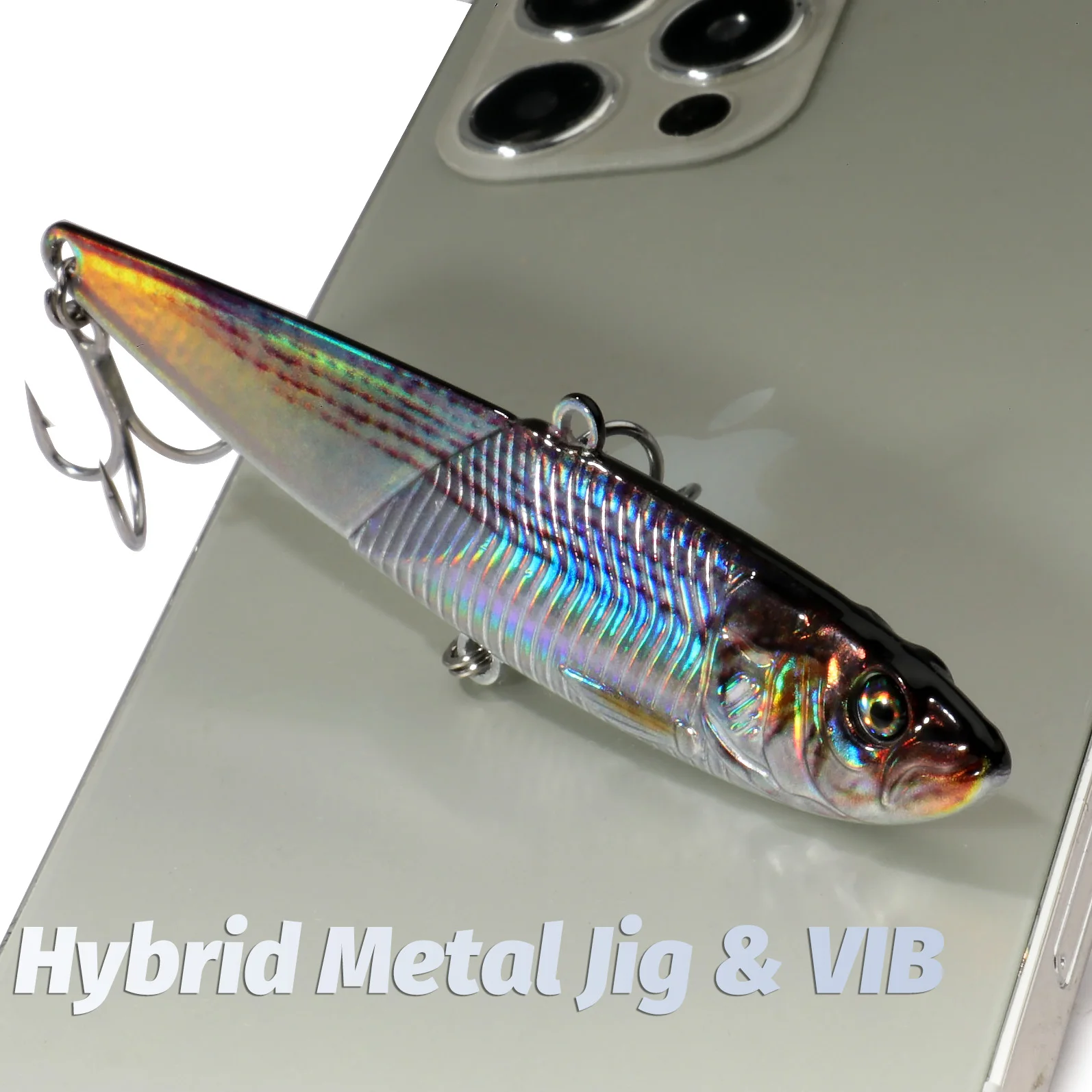 GOBAIT-señuelo VIB con plantilla de Metal, 20g, 30g, 40g, cuchara giratoria, Color de ojo 3D, aparejos de Pesca giratorios con láser, anzuelo Swimbait, cebo Vibetion - imagen 5
