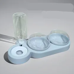 Comedero doble automático con bebedero elevado para perros y gatos