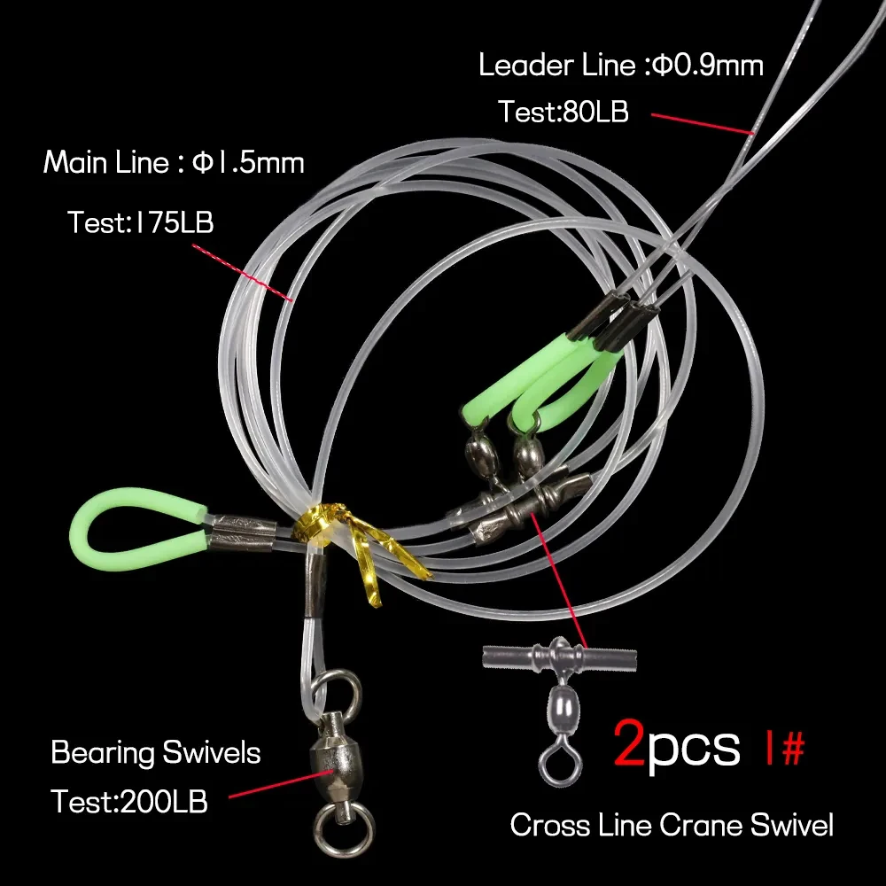 Elllv-plataforma Sabiki de bacalao feliz de Hapuka fuerte atada a mano con intermitente, aparejo intermitente luminoso para pesca en aguas profundas, gancho circular de atún fuerte - imagen 4