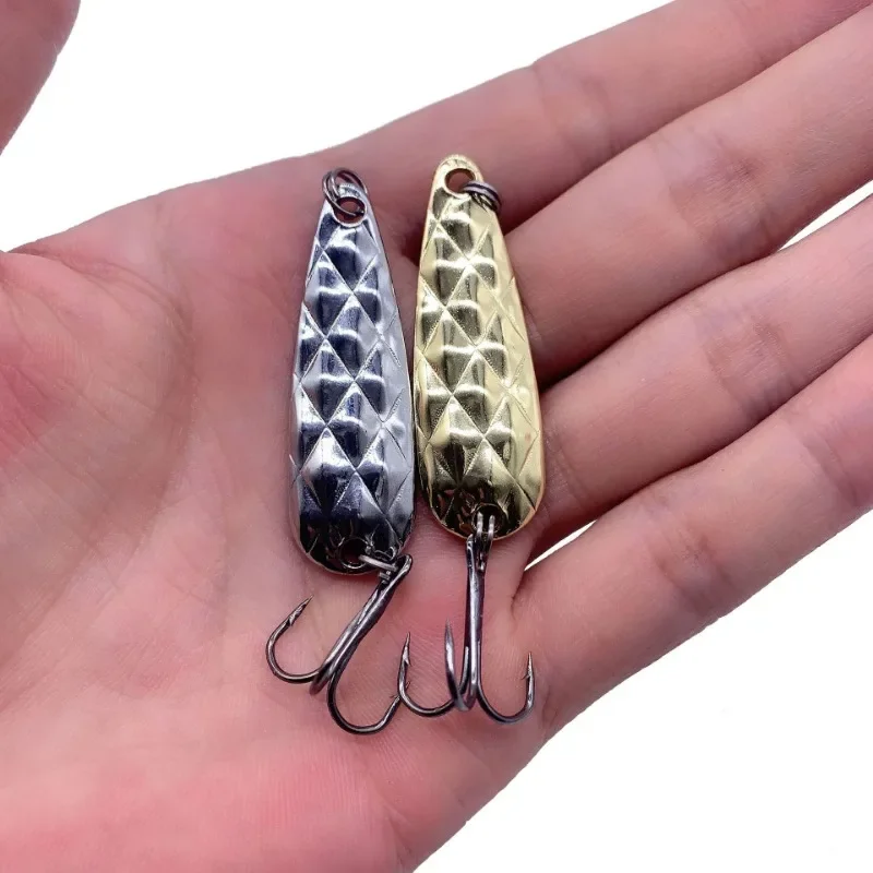 Luia purpurina dorada y plateada, cebo de pico de urdimbre, tipo cuchara VIB, piña, Metal - imagen 3