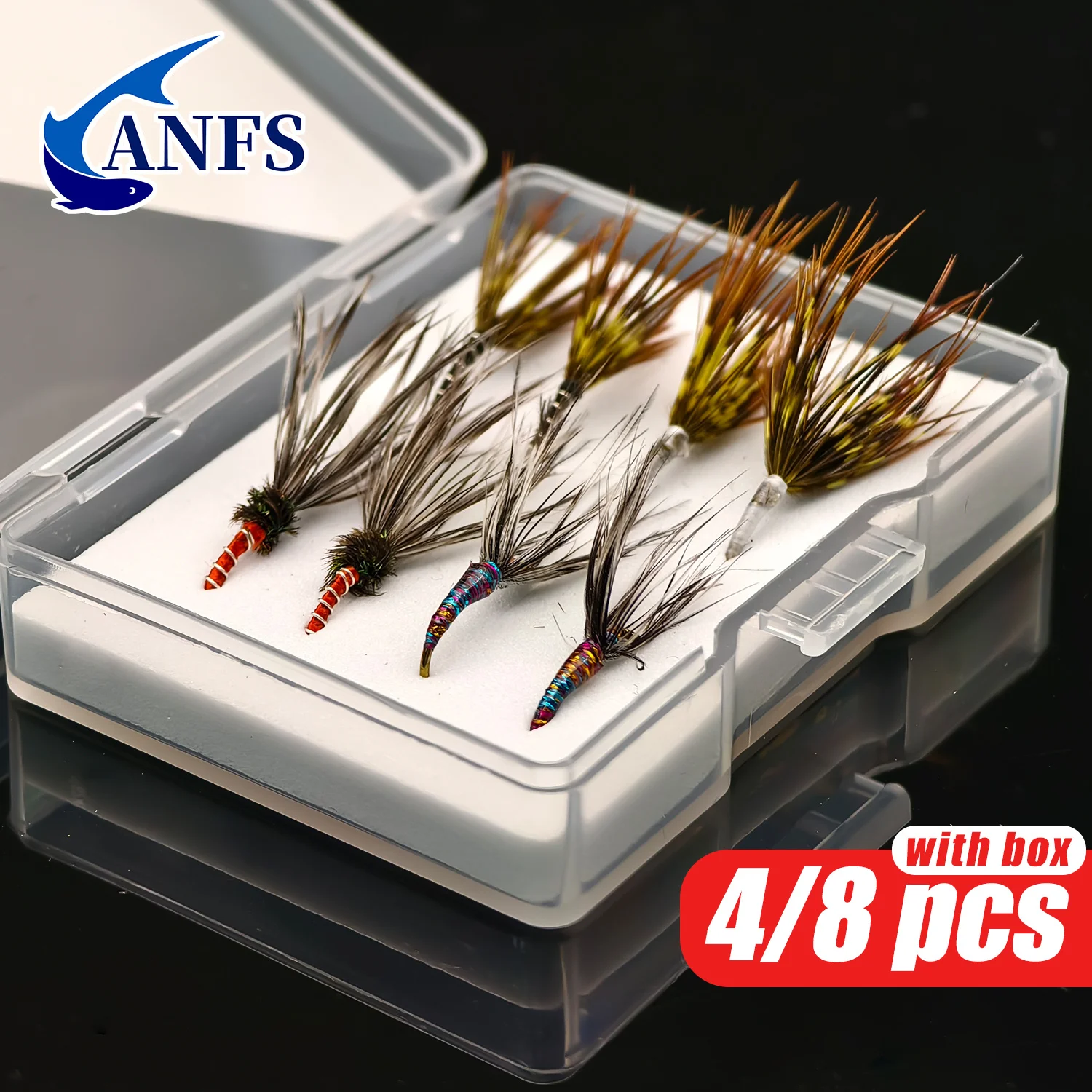 ANS 4 uds/8 Uds moscas de pesca con mosca, señuelos de pesca con mosca, moscas Tenkara para trucha, lubina-accesorios de pesca frescos - imagen 2