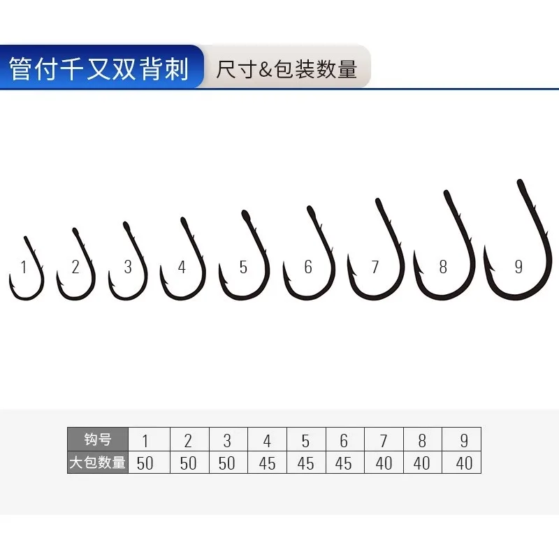 Mustad-anzuelo de pesca de acero al carbono con doble columna vertebral, anzuelo Negro Grande, 10757 - imagen 5