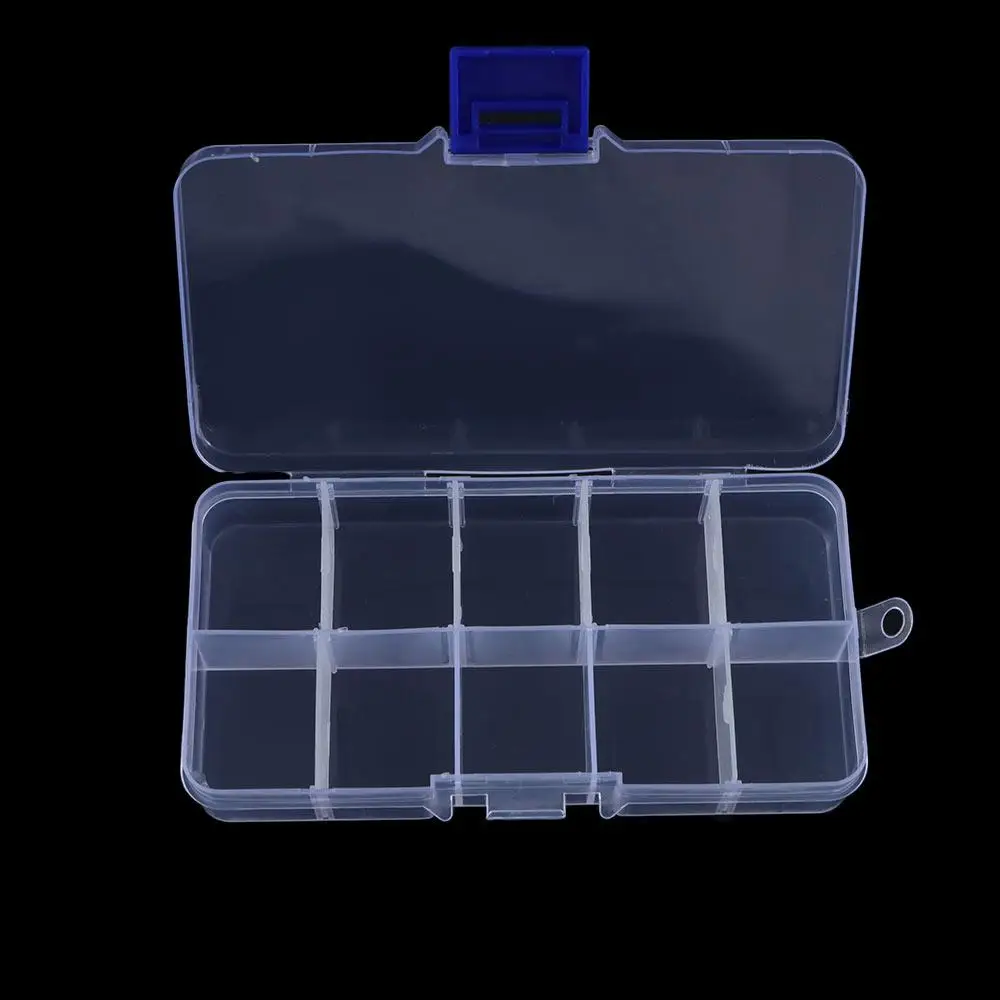 Organice sus herramientas con esta caja de almacenamiento de plástico múltiple transparente.