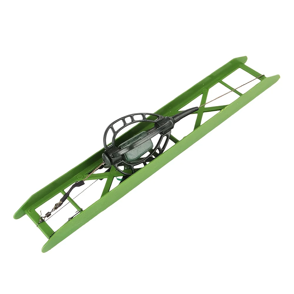 1 unidad de aparejo alimentador de línea larga de estilo europeo, jaula de cebo, resorte completo, peso plano, anzuelos de cuerda para carpa, equipo de pesca auténtico - imagen 5