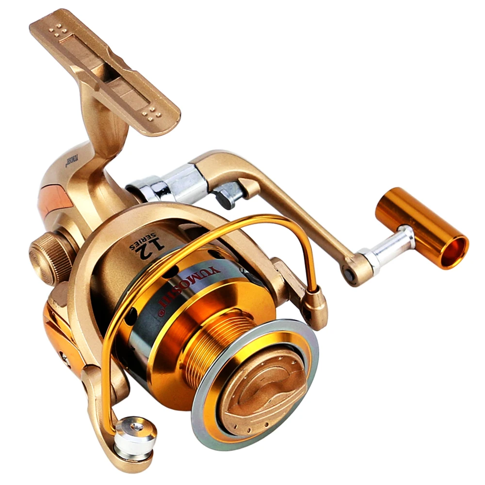 Carrete giratorio 12BB para Pesca, accesorio de arrastre máximo de 10KG, superligero, relación de transmisión 5,5: 1, con carrete de aluminio para Lucio, trucha y Pesca - imagen 5