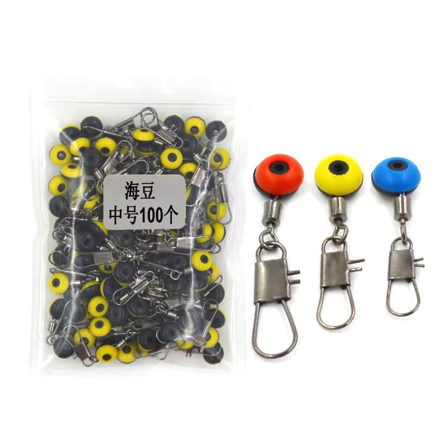 Bolas espaciales de pesca de piezas, línea de pesca duradera, deslizadores, gancho, vástago, Conector de Clip, conectores giratorios a presión, accesorio de Fisher, 100 - imagen 3