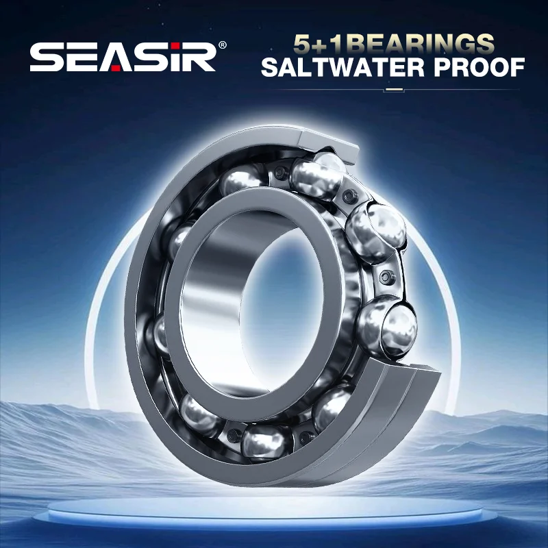 Carrete de pesca Seasir Vortex Baitcasting 7,0:1, relación de engranaje de alta velocidad 5 + 1BB arrastre máximo 8kg bobina de pesca de agua dulce y salada - imagen 5