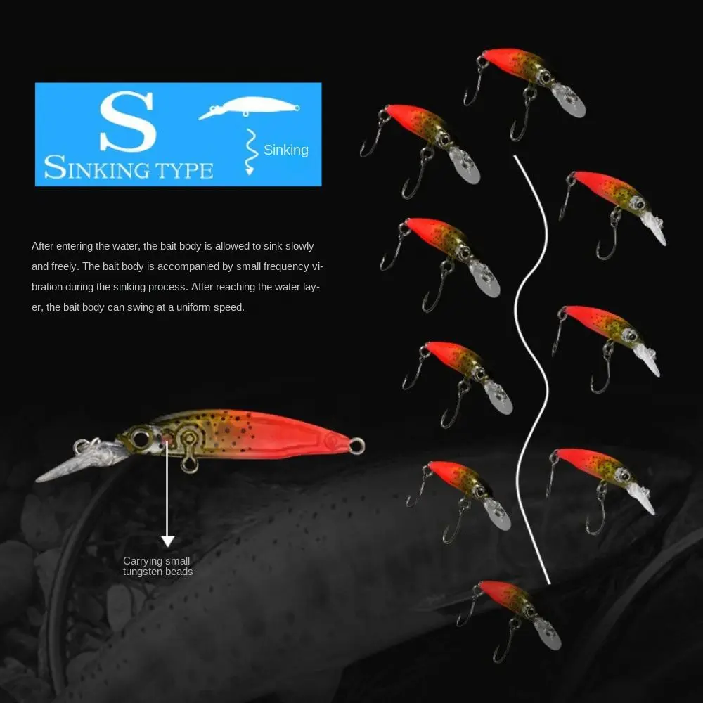 2024 1,8g 40mm señuelo de pesca de hundimiento lento ojos 3D Wobbler cebo de pesca de lubina VIB Minnow cebo Artificial aparejos de pesca - imagen 2