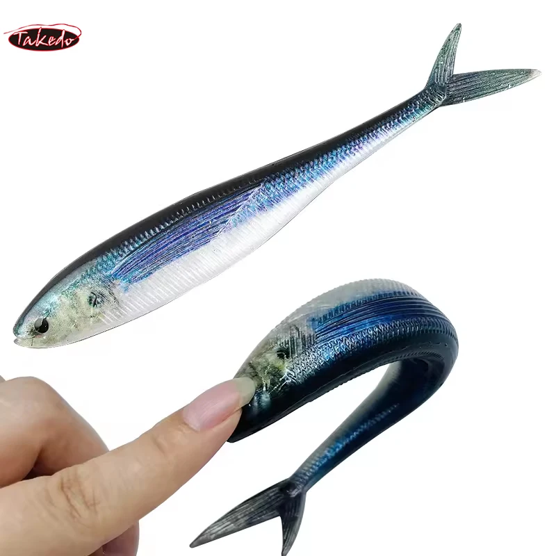 TAKEDO Señuelo 3D pintura peces vivos luminoso para atún y lubina