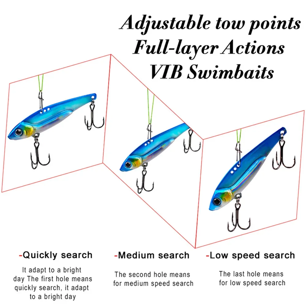 Señuelo de Pesca VIB, hoja Artificial de Metal que se hunde, Spinner, Crankbait, cebo de vibración, Swimbait, Pesca para lubina, aparejos de perca, 1 ud. - imagen 5