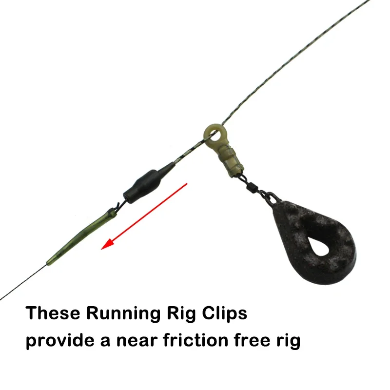 Clips deslizantes giratorios para montaje de pesca de carpa - imagen 5