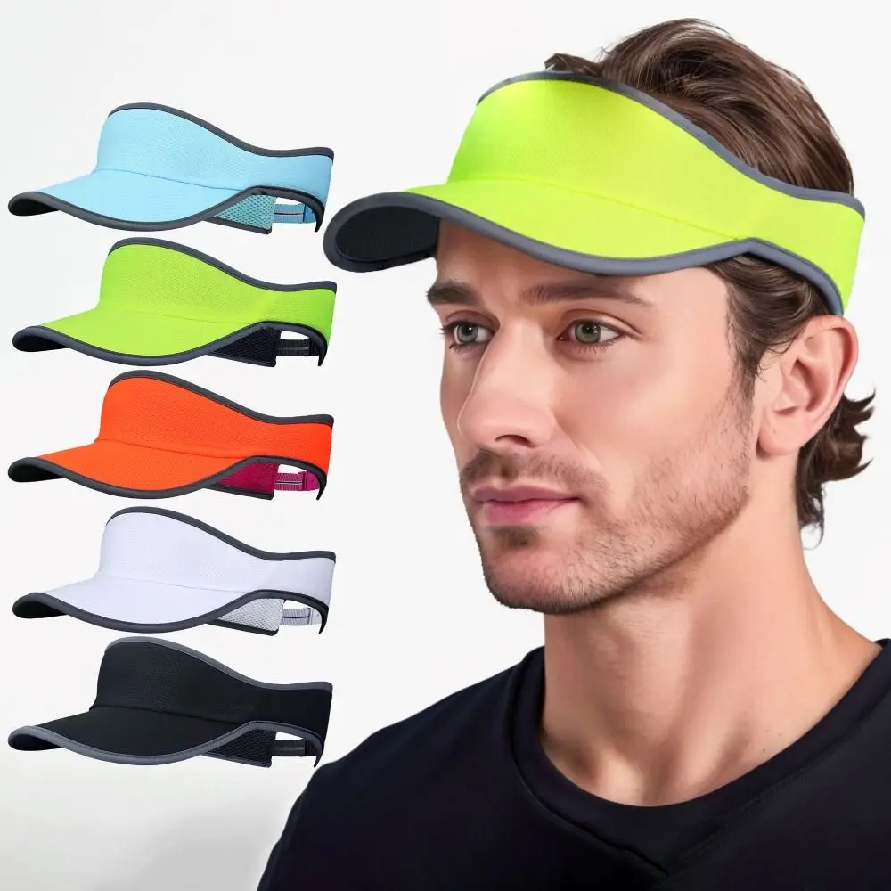 Nuevos sombreros transpirables con visera para el sol de verano, protección UV, gorra con protección solar de secado rápido, gorra de tenis sólida ajustable para hombres y mujeres