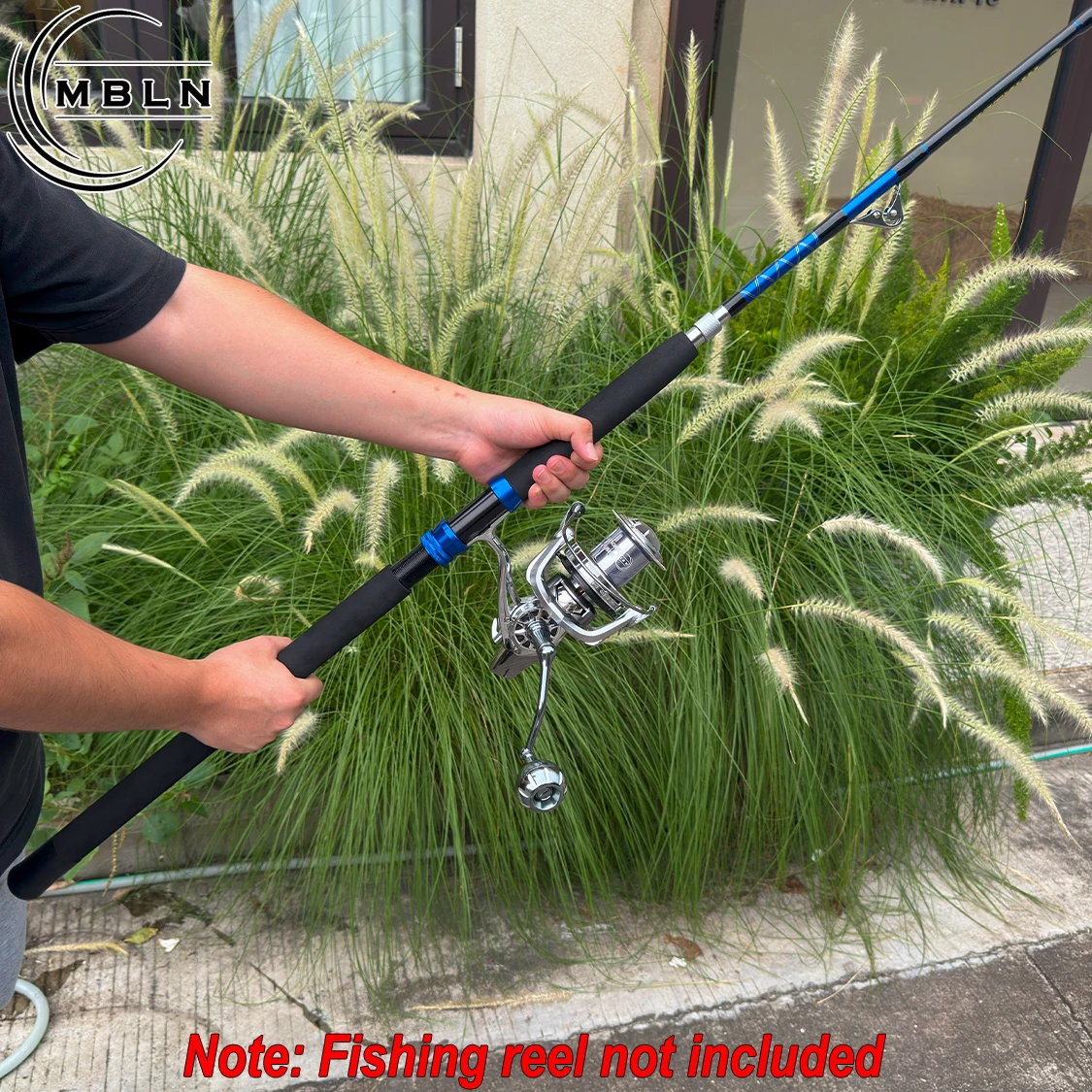 Caña de surfcasting de carbono guías metálicas empuñadura EVA - imagen 4