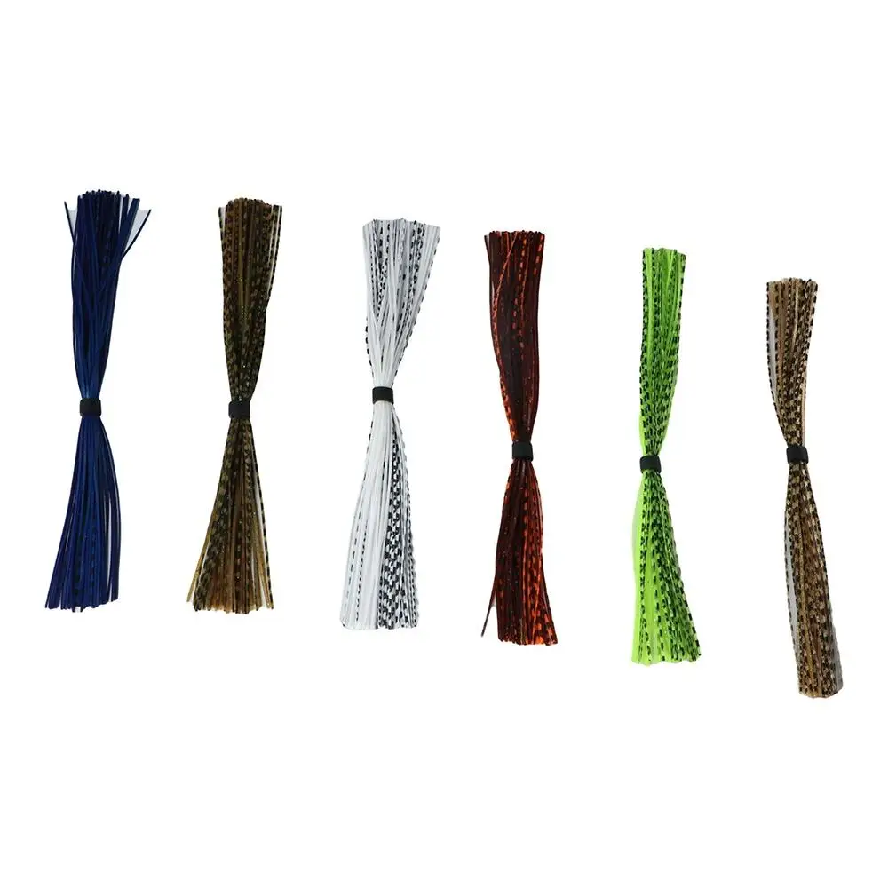 Faldas de silicona Baitfish de 44 hebras, Color mezclado, purpurina, Buzzbaits, Spinner, Material de atado de moscas, plantilla de Color barrado, falda de calamar - imagen 4