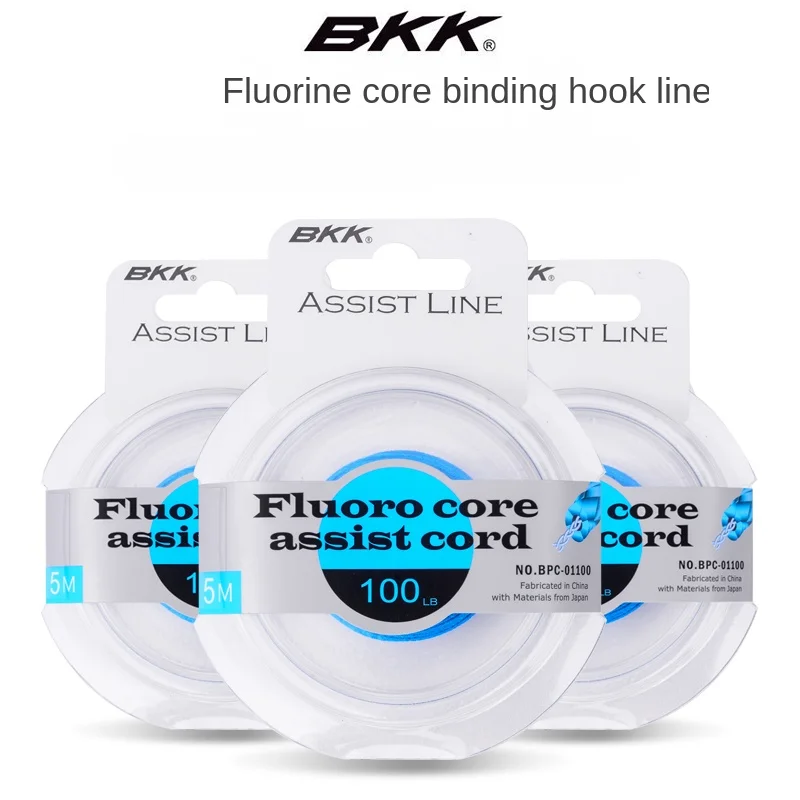 Línea auxiliar BKK barco de mar pesca placa de hierro gancho núcleo interno gancho de encuadernación cuerda 100 140 250 libras núcleo desmontable