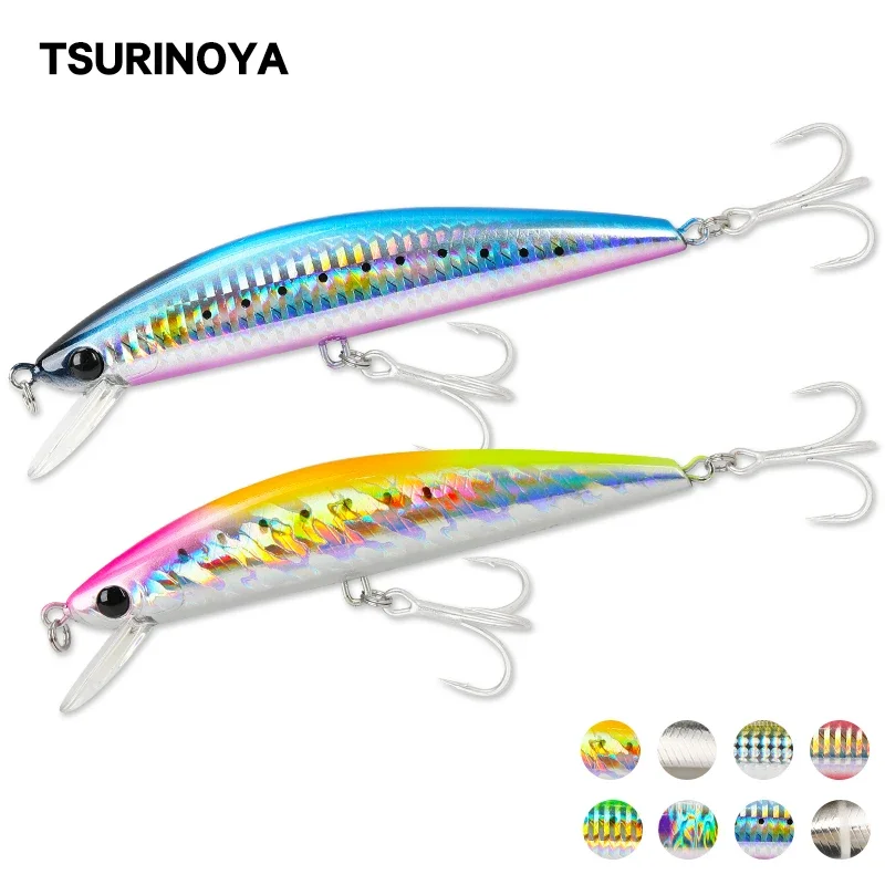 TSURINOYA-señuelo de pesca de pececillo hundido DW37, 120mm, 40g, pesca en el mar, cebo duro de agua salada, aparejos de barco de alta resistencia, caballa de atún - imagen 2