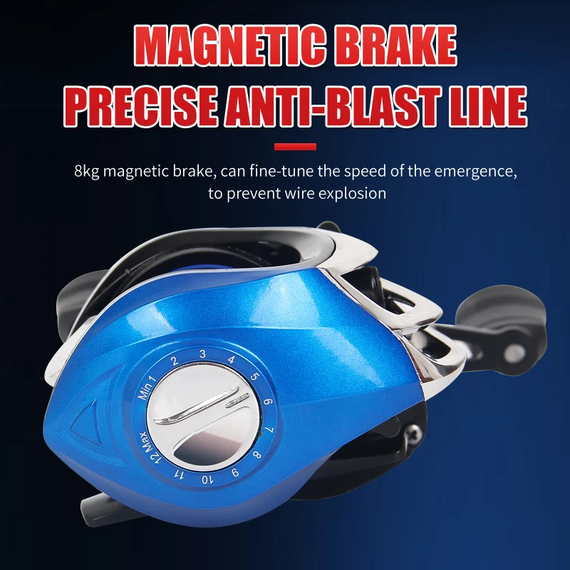 Carrete Baitcasting Goteo de mano izquierda/derecha Acero inoxidable duradero para bagre Múltiples colores y especificaciones arrastre máximo 10 kg - imagen 4