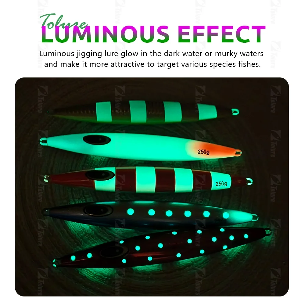 Plantilla de Metal de hundimiento rápido TOLU, modelo 2025 para agua salada, señuelo de pesca de aguas profundas, tamaños 150g-600g, aparejos de pesca con curricán - imagen 4