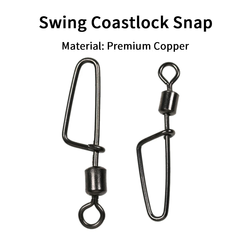 Elllv-anzuelo de pesca giratorio de 20 piezas, accesorio de aparejo de pesca de níquel negro - imagen 3