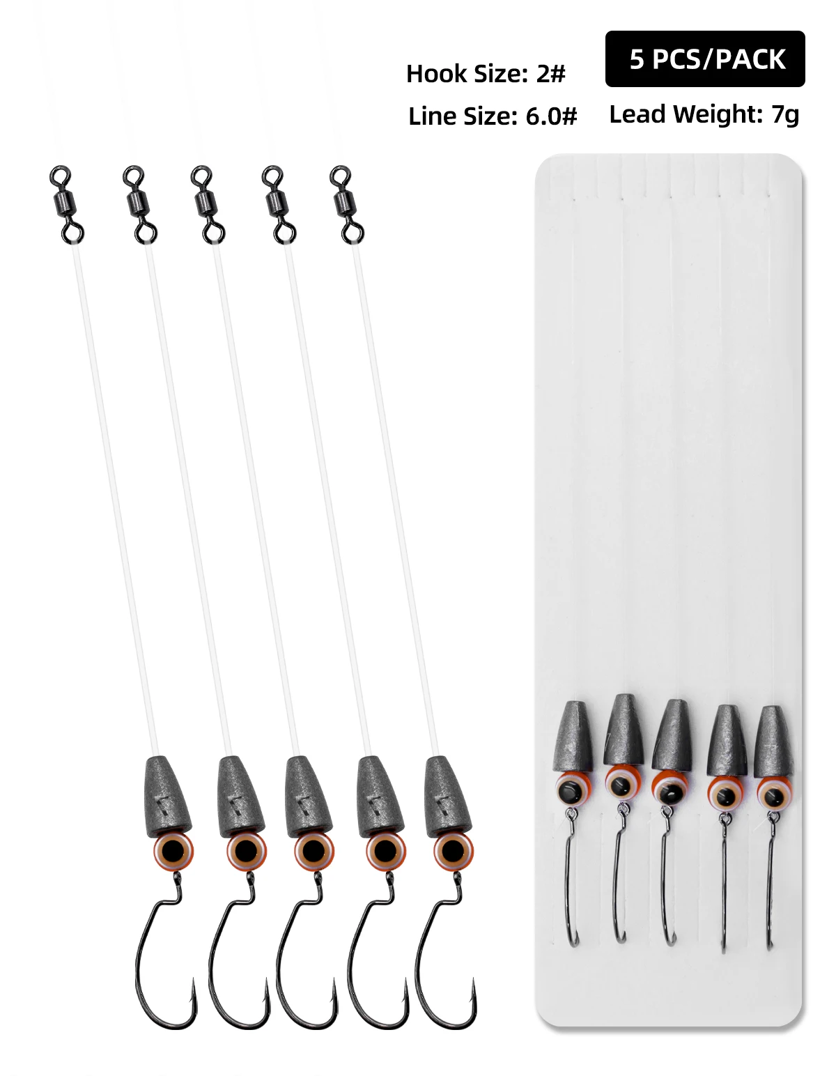 Estos ganchos son perfectos para pescar con una línea que es 6