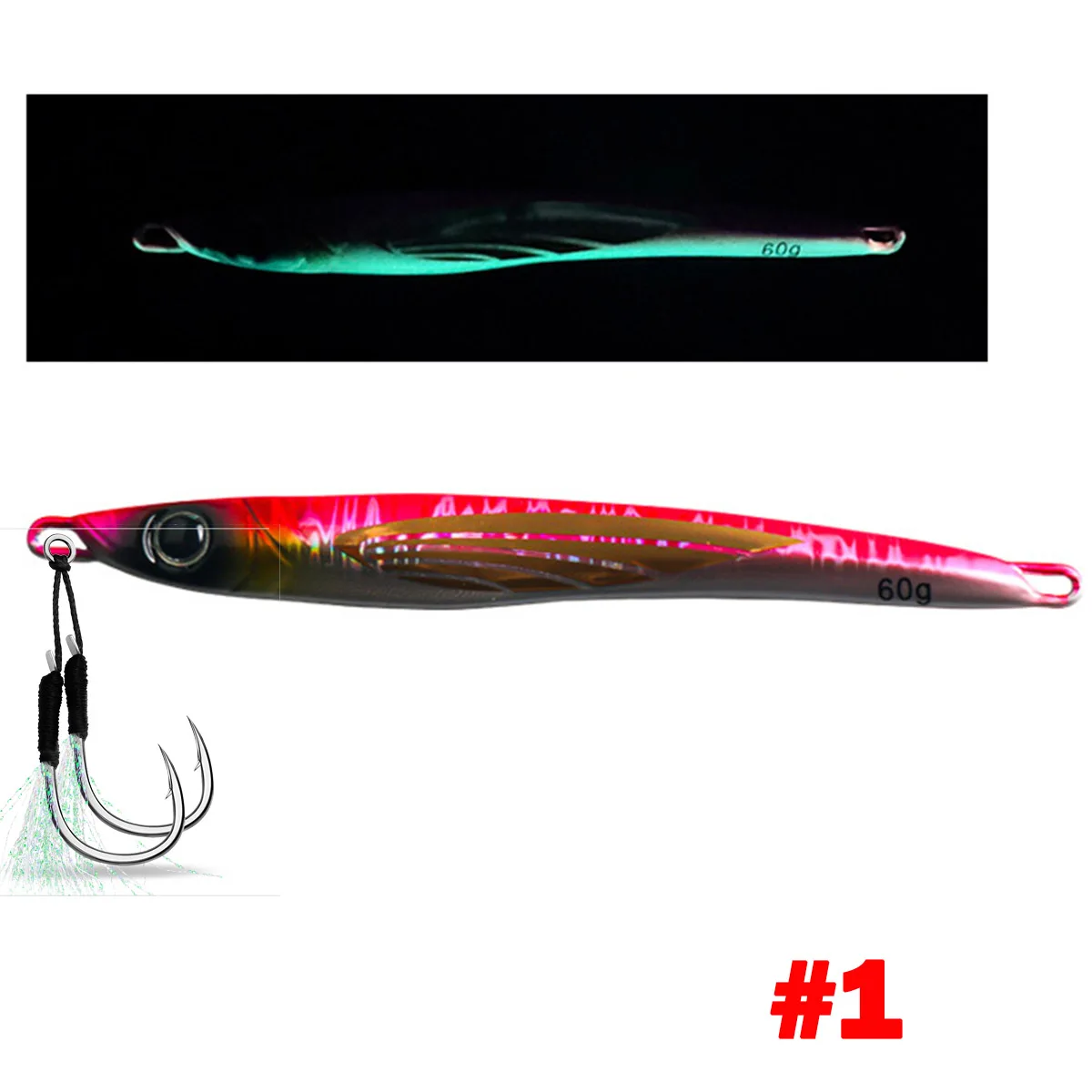 60g 80g 100g 150g Jig de Metal lento Shore Offshore Jigging señuelo aparejos de pesca de aguas profundas atún Amberjack Kingfish anzuelo de agua salada cebo - imagen 5