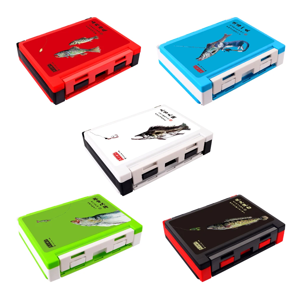 ILURE, nuevas cajas de cebo de plástico de doble cara, caja de cebo de alta calidad, gancho de cabeza de plomo colgante, ganchos de plantilla de lentejuelas, caja de accesorios - imagen 3