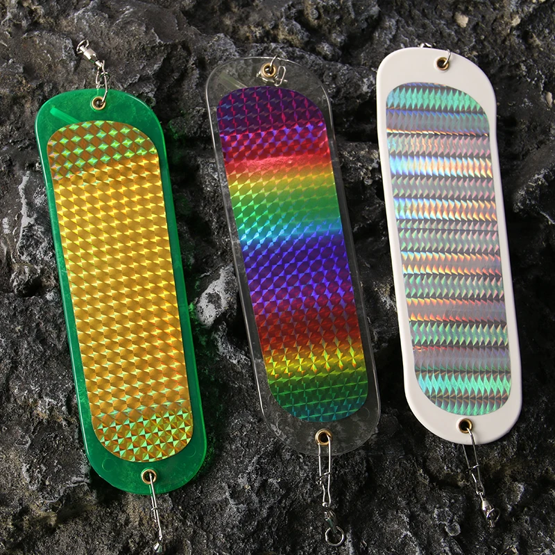 LETOYO 8in/21 cm Vissen Flasher Dubbelzijdig Stickers Trolling board Vissen tool Zeevissen Trolling flash board Zalm - imagen 5