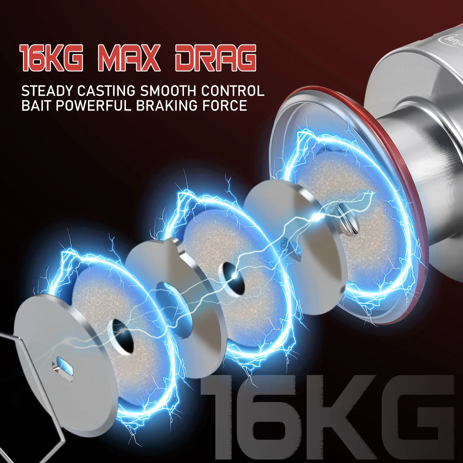 Carrete giratorio Sougayilang – Aluminio con engranajes CNC 4,7:1 - imagen 3